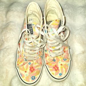 Vans Floral Pink High-Top Sneakers for Women